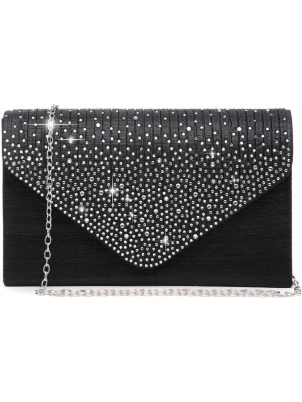 Elegant Rhinestone Satin Evening Clutch Purse for Women - Perfect for Parties